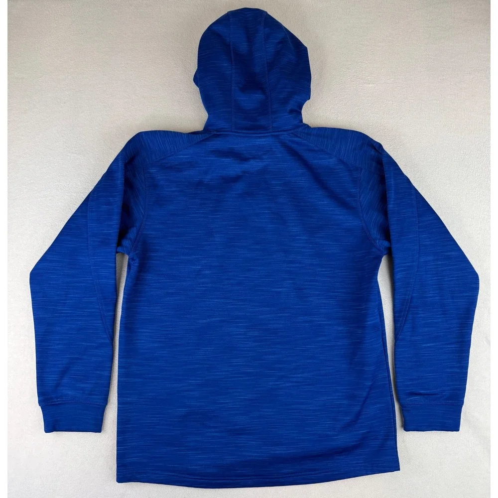 Majestic Hoodie Men Medium Blue Milwaukee Brewers MLB Therma Base Pullover A328